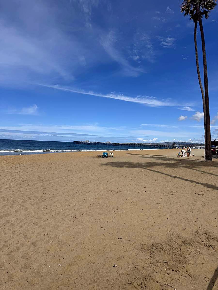 San Clemente beach with the pier in the distance